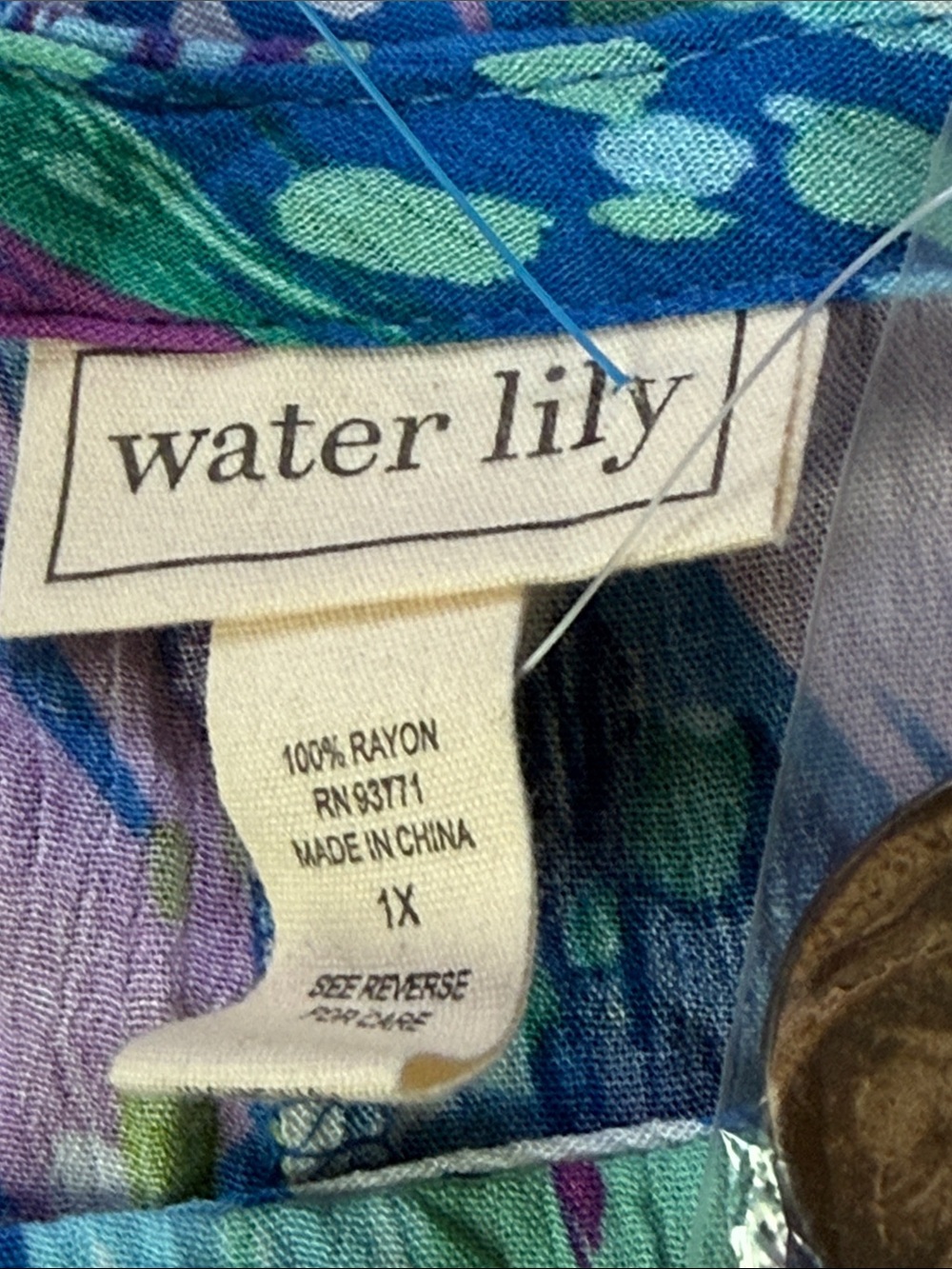 Water Lily NWT casual princess blue lightweight gauze summer beach dress size 1X - Picture 12 of 16